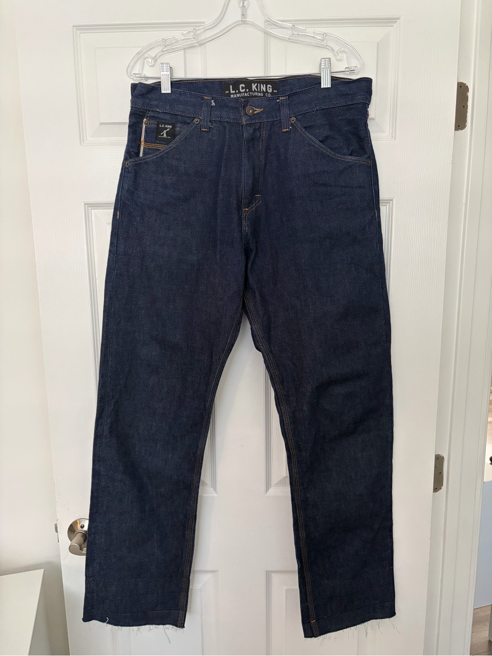 L.C. King Men's Dark Blue Straight-Leg Jeans size 34